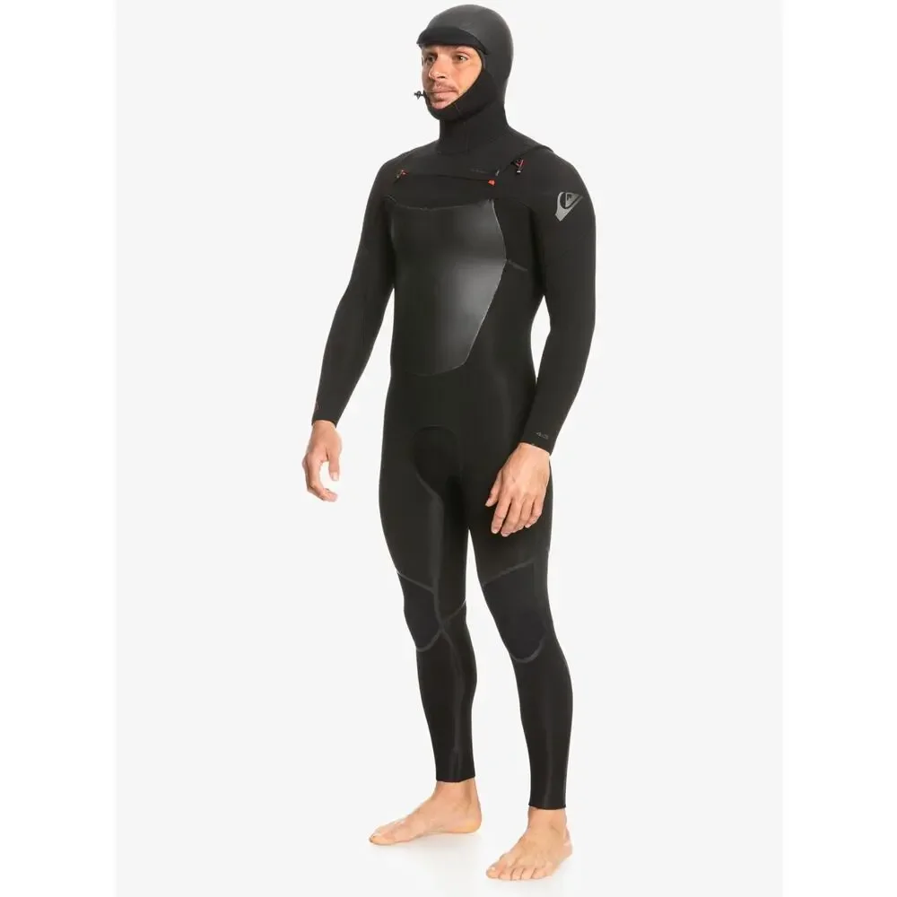 Quiksilver Mens Full Wetsuit 4/3mm Marathon Sessions Hooded Chest Zip Suit